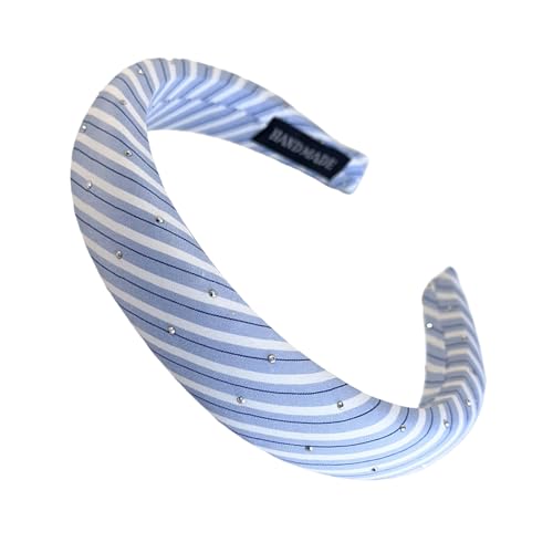 Blaue gestreifte Kopfbedeckung, Küstenstil, leichter Köperstoff, sanft zum Haar, stilvolles Haar-Accessoire, Styling-Werkzeug, modisches Strandkopf-Accessoire von Florisync