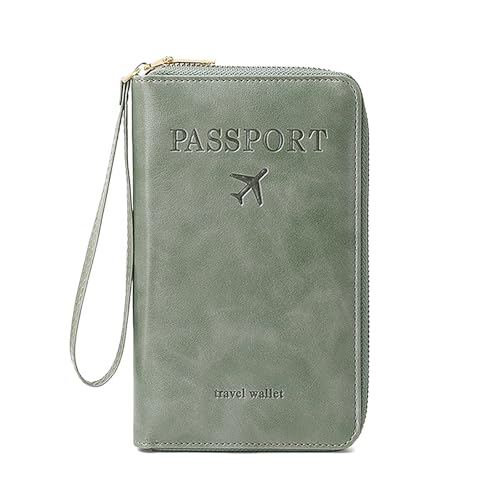 Florisync Pässe Hülle PU Leder Reise Brieftasche Hülle Halterabdeckungen Für Visitenkarten Karten Boarding Passes Pas Cover PU Leder Passport Cover Wallet Reißverschluss Reisekarte von Florisync