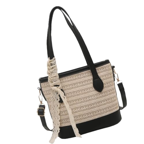 Florisync Schöne Crossbody Tasche Für Frauen Strand Stroh Schulter Trendy Handtasche Große Kapazitätsboten Schale Schöner Crossbody Für Frauen Strohschale Einfacher Schulterstrand von Florisync