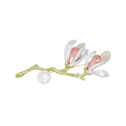 Handwerklich Gefertigte Magnolia Sprayer Brosche Robuste Legierungsmaterialien Für Frauen Outfit Enhancer Hochzeitsfeier Essentielles Klassisches Geschenk Blumener Revers Pin Für Sie von Florisync