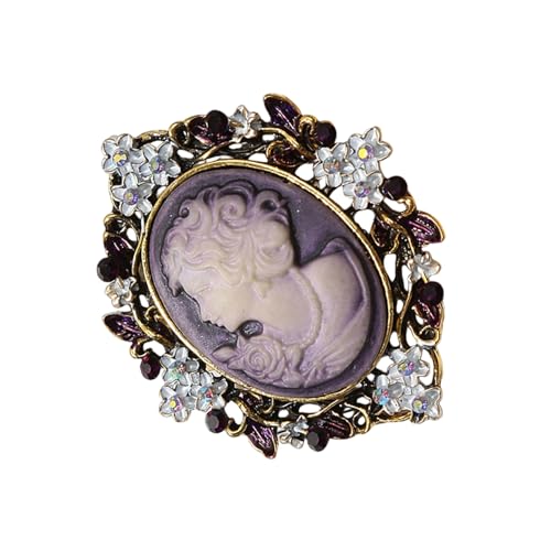 Komplizierter Filigran Cameo Pin Antique Gold Tone Brosche Party Prom Brosche Für Formelle Veranstaltung Und Besondere Anlässe Elegante Lady Maiden Pin Set von Florisync