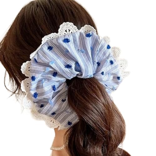 Spitzen-Haargummi, elastische Haargummis, mehrlagig, französische Haarringe für elegante Hochsteckfrisuren, geeignet für langes Haar, Spitzen-Haargummi von Florisync