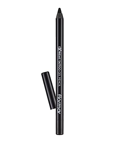 Flormar Extreme Tattoo Gel Pencil - Tattoo Effekt Eyeliner – Intensiv Pigmentierter Glitter Eyeliner Stift – Gel-Eyeliner Wasserfest für Augen Make-up – 006 Onyx von Flormar