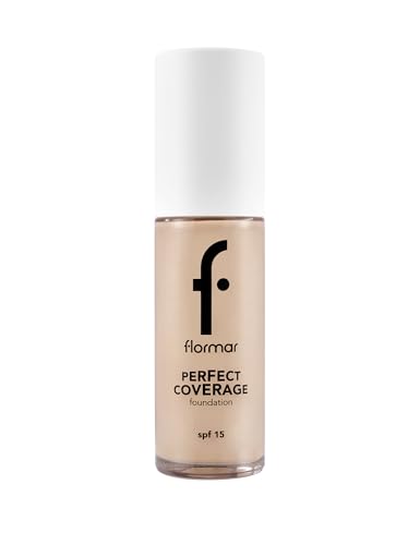 Flormar Perfect Coverage Foundation - Flüssige Foundation mit hoher Deckkraft & SPF15 – Langanhaltendes, feuchtigkeitsspendendes Make-up für trockene & reife Haut – 105 Porcelain Ivory Flormar Perfect Coverage Foundation - Flüssige Foundation mit hoher Deckkraft & SPF15 – Langanhaltendes, feuchtigkeitsspendendes Make-up für trockene & reife Haut – 105 Porcelain Ivory von Flormar