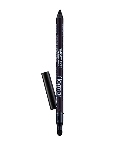 Flormar Smoky Eyes Waterproof Eyeliner 005 Deep Purple – Wasserfester & Hochpigmentierter Kajalstift mit Schwamm-Applikator von Flormar