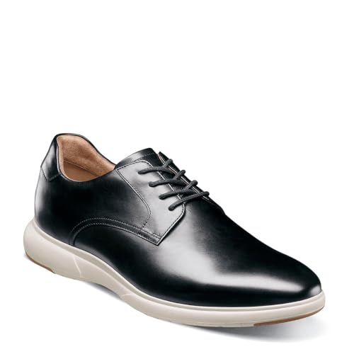 Florsheim Men's Dash Plain Toe Oxford Sneaker, Black W/White Sole, 42.5 EU von Florsheim