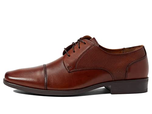 Florsheim Jackson Oxford Formeller Schuh für Herren, Obermaterial aus Leder mit künstlichem Futter, abgeschnittener Zehenpartie und Blindösen, Cognac, Größe 45, Cognac, 43 1/3 EU von Florsheim