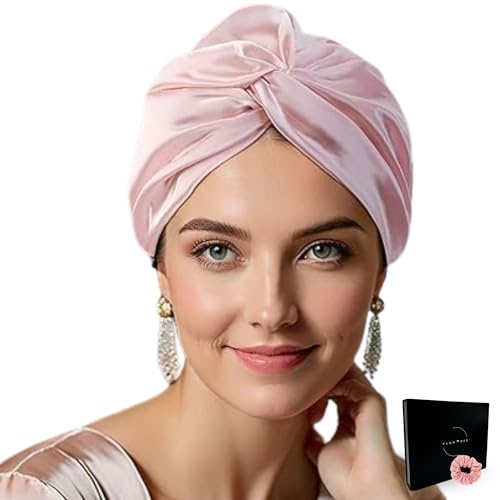 Flortree Seidenhaube zum Schlafen für gesunde Haare über Nacht | Erhält Lockenform, verhindert Frizz & Haarbruch | Für Damen mit allen Haartypen (Rosa) von Flortree