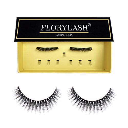 FLORYLASH® | Casual Look - Magnetische Wimpern 3 Magnete Natürlich Magnetic Fake Lashes ohne Eyeliner 3D Volumen Set Wiederverwendbar (Größe M, 28 mm breit) von Florylash