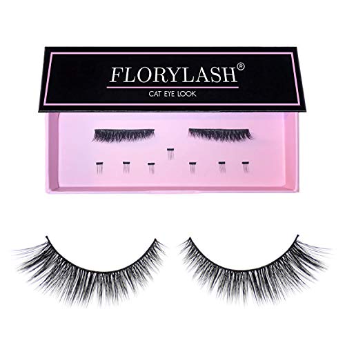 FLORYLASH® | Cat Eye Look - Magnetische Wimpern 3 Magnete Natürlich Magnetic Fake Lashes ohne Eyeliner 3D Volumen Set Wiederverwendbar (Größe S, 25 mm breit) von Florylash