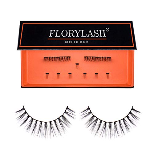 FLORYLASH® | Doll Eye Look - Magnetische Wimpern 3 Magnete Natürlich Magnetic Fake Lashes ohne Eyeliner 3D Volumen Set Wiederverwendbar (Größe M, 28 mm breit) von Florylash