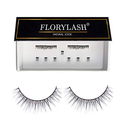 FLORYLASH® | Natural Look - Magnetische Wimpern 3 Magnete Natürlich Magnetic Fake Lashes ohne Eyeliner 3D Volumen Set Wiederverwendbar (Größe S, 25 mm breit) von Florylash