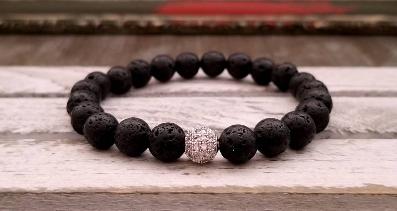 Lavastein Diffusor Armband Silber Cubic Zirkonia, Aromatherapie Yoga Lavastein Diffusor Armband Silber Cubic Zirkonia, Aromatherapie Yoga von FlosTreasureBox