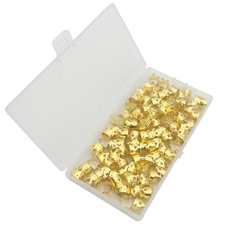 Flosius 100 Stück Große Krone Dreadlock Haarschmuck für Frauen Zöpfe Gold Dreadlock Zubehör Verstellbare Manschetten Haarperlen Eisen Flechten Haarring Dekoration Clips (B) von Flosius