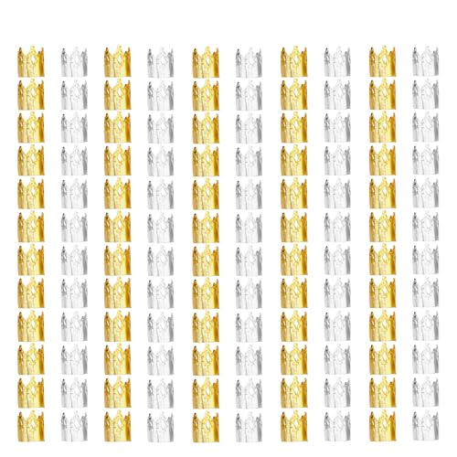 Flosius 120 Stück Krone Dreadlock Haarschmuck für Frauen Zöpfe Gold Dreadlock Zubehör Silber Verstellbare Haarzopfringe Perlen Manschetten Eisen Flechten Haarring Silber Dekoration Clips (A) von Flosius