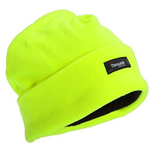 Floso® Herren Hi Vis Thinsulate Thermo Fleece Wintermütze/Beanie (Einheitsgröße) (Neongelb) von Floso