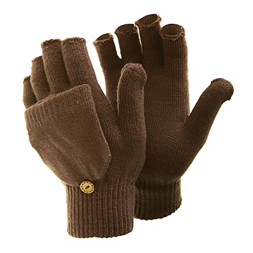 Floso® Damen Winter Handschuhe, fingerlos (Einheitsgröße) (Braun) von Floso