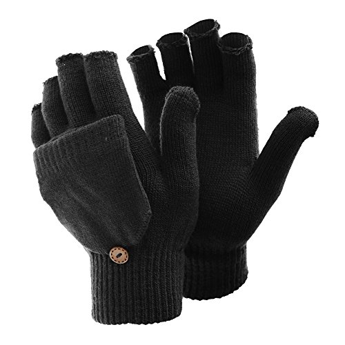 Floso® Damen Winter Handschuhe, fingerlos (Einheitsgröße) (Schwarz) von Floso