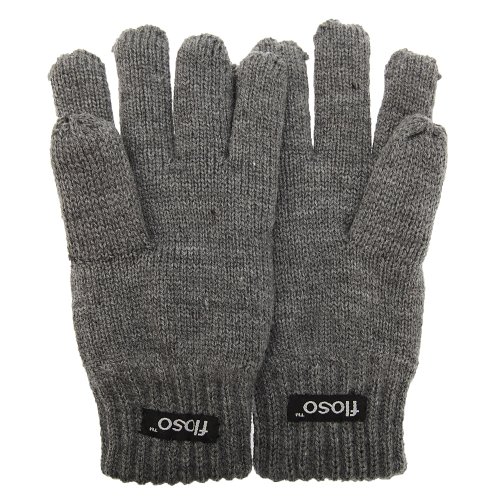 Floso Kinder Thinsulate Thermo-Strickhandschuhe (10-11 Jahre) (Grau) von Floso