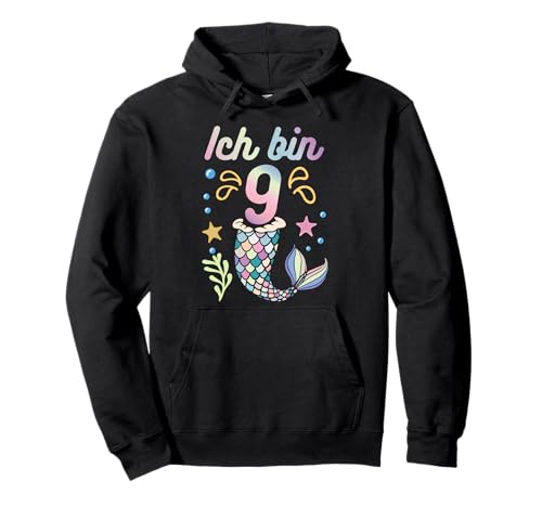 9 neunter Geburtstag Meerjungfrau Nixenflosse Mädchen Pullover Hoodie 9 neunter Geburtstag Meerjungfrau Nixenflosse Mädchen Pullover Hoodie von Flosse Mermaid Wasseernixe Geburtstagsparty