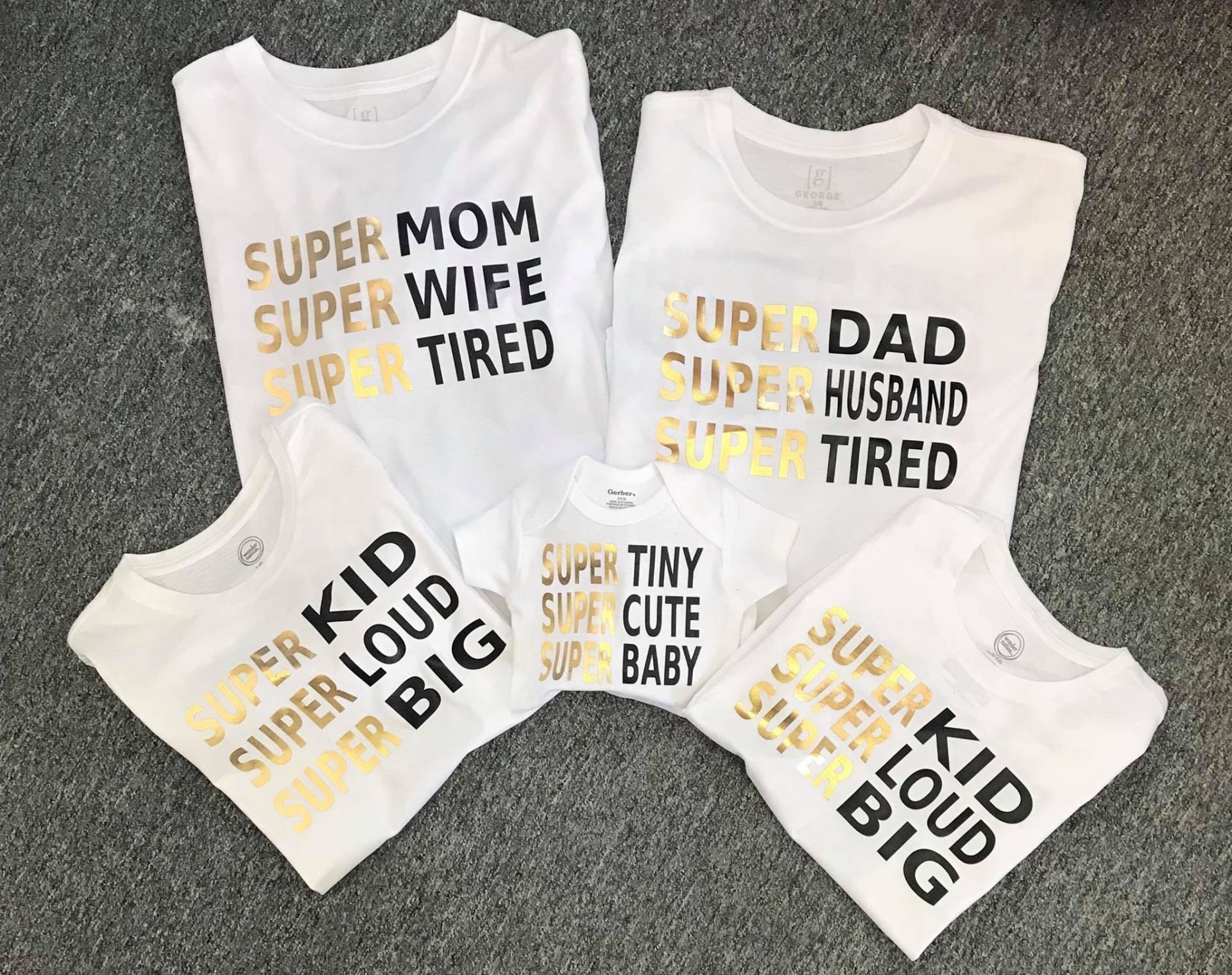 Super Mama, Dad, Kid, Baby, Familie Tshirts, Lustige Shirts, Aussage T-Shirt, Personalisiert Zu Ihnen von FlossieRaes