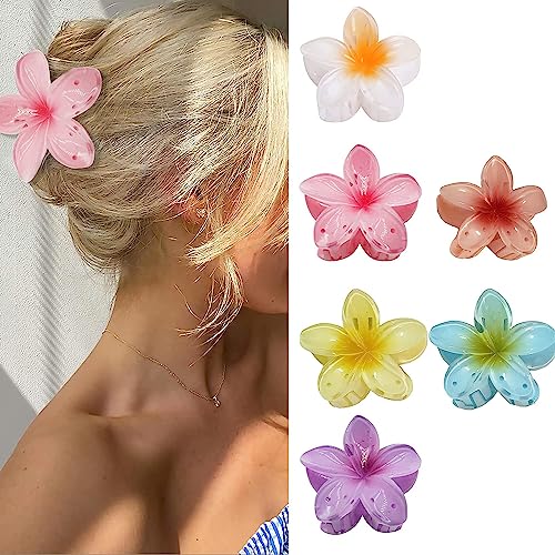 Flossty 6 Stück Blumen Haarspangen, niedliche Acryl-Haarklammern für Frauen, große Haarklammer für dickes Haar, starker Halt, Haarspange für Mädchen, Frauen, Geschenke von Flossty