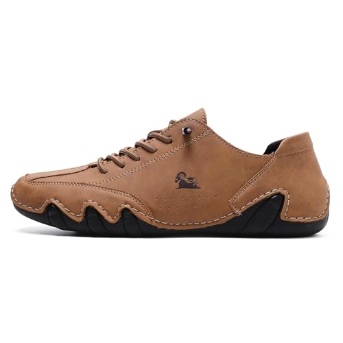 Ultra-bequemer Rutschfester Barfußschuhe, BarfuBschuh aus echtem Leder Flexao und Wandara Orthoschuhe Low Top Für Unisex Damen Herren 36Braun von Flossty