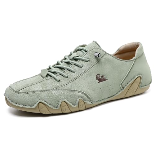 Ultra-bequemer Rutschfester Barfußschuhe, BarfuBschuh aus echtem Leder Flexao und Wandara Orthoschuhe Low Top Für Unisex Damen Herren 41Grüner von Flossty