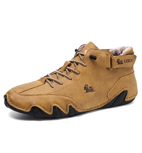 Winter Barfußschuhe Herren Damen Leder ein Innenfutter aus Flanell Schuhe 34-50 von Flossty