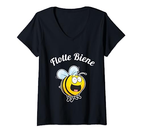 Damen Flotte Biene für Damen, Herren und Kinder T-Shirt mit V-Ausschnitt Damen Flotte Biene für Damen, Herren und Kinder T-Shirt mit V-Ausschnitt von Flotte Biene Design