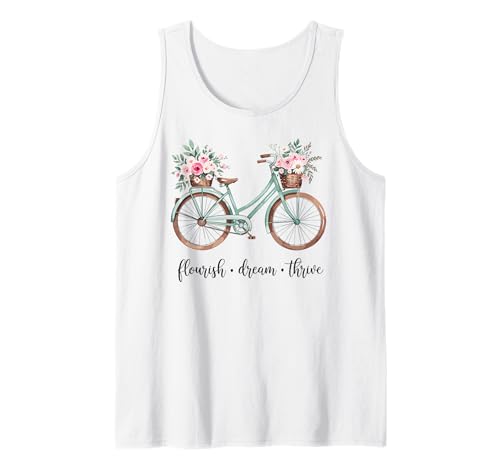 Flourish Dream Thrive Floral Bike Damen Cute Tank Top Flourish Dream Thrive Floral Bike Damen Cute Tank Top von Flourish Dream Thrive Bike Lovers Casual Wear