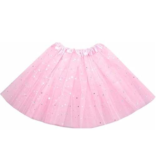 Flovel Damen Tüll Tutu Röcke Pailletten Erwachsener Tutu Rock Geschichteter Balletttanz Tutu Rock Klassischer Petticoat Kostümparty Karnevalskostüm für Frauen und Mädchen (Rosa) von Flovel