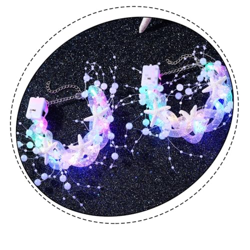 Flovel LED Armband Leuchtet Party-Armbanden Rave Perlen Seestern Armbänder Glitzernd Meeres-Armband für Festival Strandpartys(2er Set) von Flovel