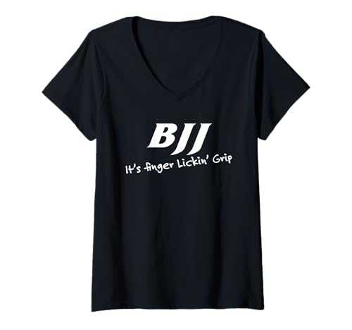 Damen Finger Lickin' Grip - Sweet Control T-Shirt mit V-Ausschnitt Damen Finger Lickin' Grip - Sweet Control T-Shirt mit V-Ausschnitt von Flow Roll Co.