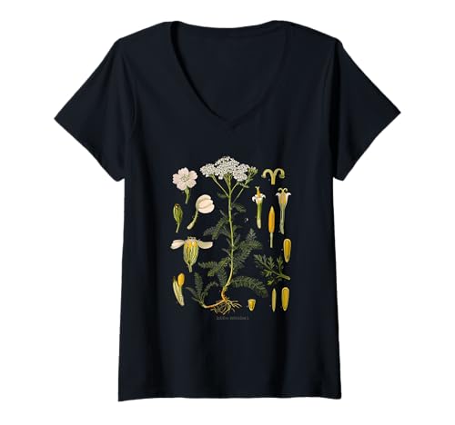 Damen Blume, botanische Abbildung, Vintage-Stil, Löwenzahn T-Shirt mit V-Ausschnitt Damen Blume, botanische Abbildung, Vintage-Stil, Löwenzahn T-Shirt mit V-Ausschnitt von Flower Vintage Botanical Illustration Dandelion