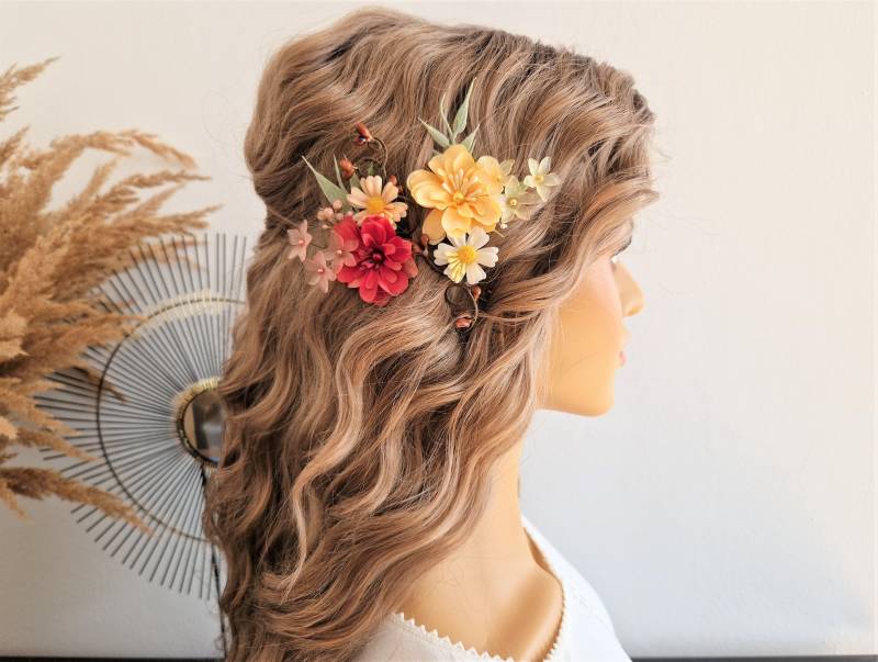 Sommer Blumen Haarnadeln, Hochzeit Blumenschmuck, Hawaii Inspiration, Blumenstifte, Braut Kopfschmuck, Haarclips, Fleurs Cheveux von FlowerFeliz