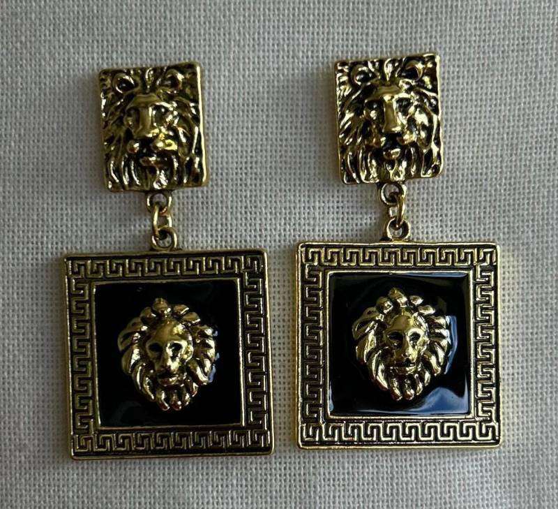 Antik Gold Löwe Ohrringe Sternzeichen Statement Schmuck von FlowergardenByLeena