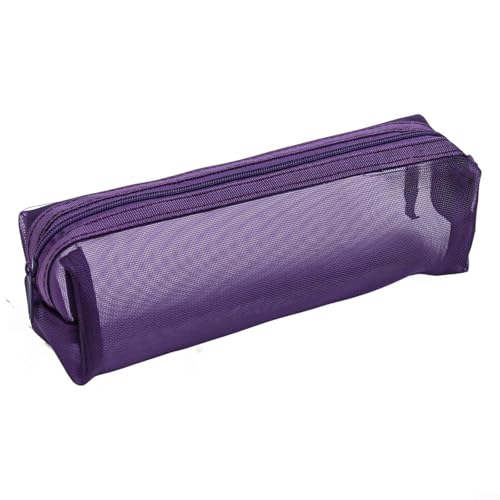 Floweringbeter Nylon-Stifttasche mit transparentem Design, einfacher Zugriff auf Ihre Lieblings-Schreibwaren (lila), violett von Floweringbeter