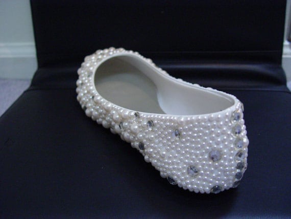 Weiche Komfortable Ballet Flats Schuhe Pearlized Pearl Clean Strass Pantoffeln, Elfenbein Frauen Ballettschuhe Wohnungen-Kundenspezifisch Weiche Komfortable Ballet Flats Schuhe Pearlized Pearl Clean Strass Pantoffeln, Elfenbein Frauen Ballettschuhe Wohnungen-Kundenspezifisch von Flowerlodge