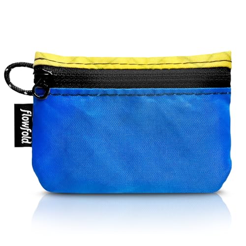 Flowfold Mini-Geldbörse mit Reißverschluss und minimalistischer Abdeckung für Frauen Einheitsgröße Blau von Flowfold