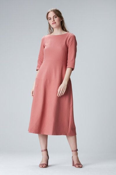 Studio Hertzberg MAALTAA - Midi Kleid mit 3/4 Arm aus Biobaumwolle von Studio Hertzberg