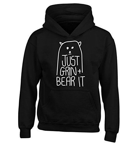 Flox Creative Kinder Hoodie Just Grin and Bear It Gr. 12 Jahre, Schwarz von Flox Creative