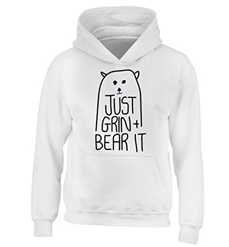 Flox Creative Kinder Hoodie Just Grin and Bear It Gr. 86 cm(12-13 Jahre), weiß von Flox Creative