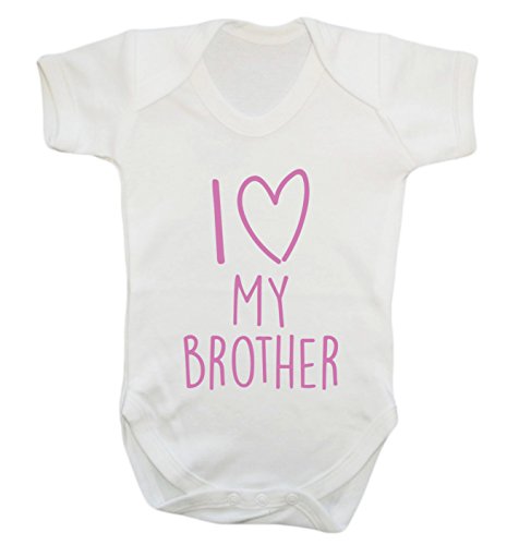 I Love My Brother Baby Vest Bodysuit Babygrow von Flox Creative