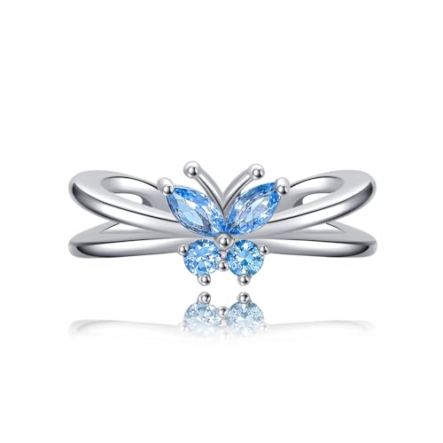 Flpruy Zehenringe für Frauen 925 Silber einstellbar Schmetterling Zehenring für Sommer Strand offene Zehe Fußschmuck von Flpruy
