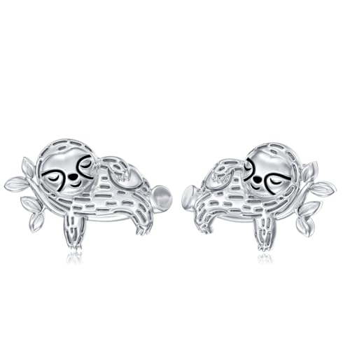 Flpruy Faultier Ohrringe Ohrstecker 925 Sterling Sliver Faultier Ohrringe Niedliches Tier Faultier Schmuck Geburtstagsgeschenke für Frauen Mädchen Mutter Faultier Liebhaber von Flpruy