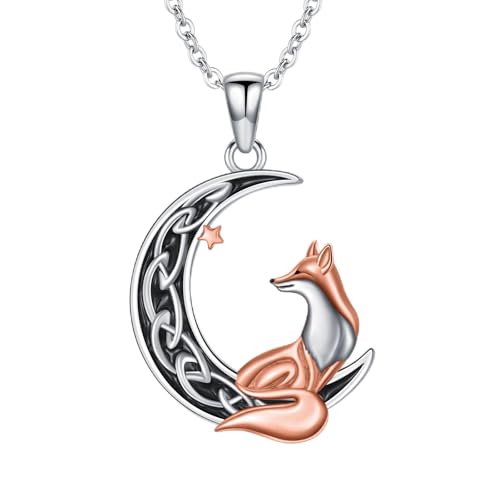 Flpruy Fuchs Halskette S925 Sterling Silber Keltische Mond Anhänger Valentinstag fuchs Schmuck Geschenke für Frauen Mädchen Flpruy Fuchs Halskette S925 Sterling Silber Keltische Mond Anhänger Valentinstag fuchs Schmuck Geschenke für Frauen Mädchen von Flpruy