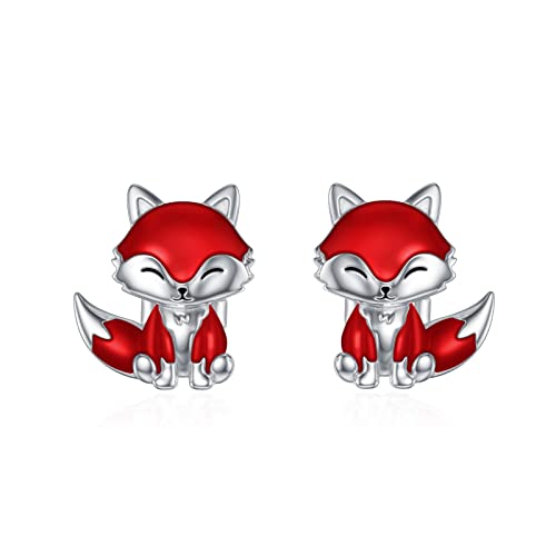 Flpruy Fuchs Ohrringe 925 Sterling Silber Fuchs Geschenk Tier Ohrringe Mädchen Kinder Ohrringe Fuchs Schmuck Geschenke für Damen Kinder Mädchen von Flpruy