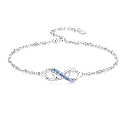 Flpruy Infinity Armbänder Für Damen Delfin Armband Mit Symbol Der Endlosen Liebe Verstellbar Armkette Sommer Strand Handkette Schmuck Geschenk Für Frauen Mütter Ehefrauen von Flpruy