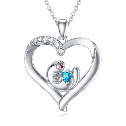 Flpruy Manatee Halskette für Frauen 925 Sterling Silber Manatee Anhänger Halskette mit März Birthstone Cute Sea Cow Schmuck Geschenke für Dame Flpruy Manatee Halskette für Frauen 925 Sterling Silber Manatee Anhänger Halskette mit März Birthstone Cute Sea Cow Schmuck Geschenke für Dame von Flpruy